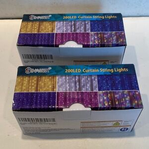 NIB Set of 2 Sinamer Curtain String Lights